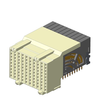 Fci Board Connector, 90 Contact(S), 9 Row(S), Female, Right Angle, Press Fit Terminal, Locking, Natural 10124420-101LF